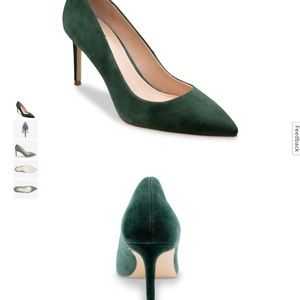 Suede Green Heels